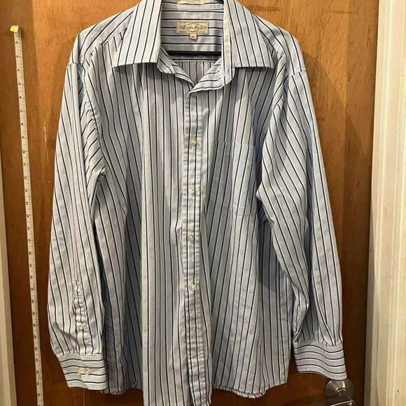 🐻Size XL - Eighty Eight - Light Blue Striped Long Sleeve Button-Down - Picture 1 of 5